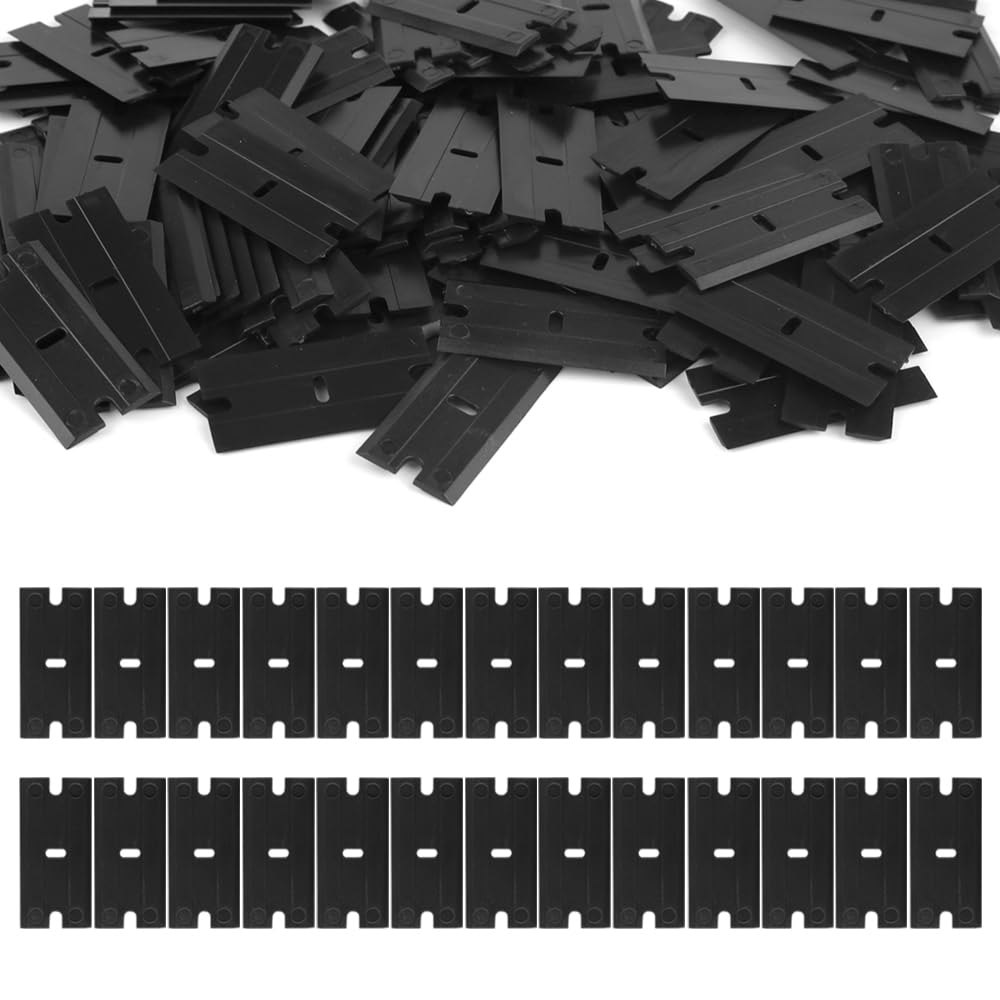 Hair Extension Tape Remover Tool 100Pcs Plastic Razor Blade Double Edged Scraper Blades for Sticker Scraper Tool Tape Remover for Tape In Extensions Beauty and Personal Care Hair Want