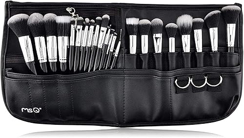 MSQ Makeup Brushes Set 29pcs Professional Cosmetics Brushes with Belt Waist Makeup Bag (Foundation, Powder, Creams, Liquids & Eye Brushes)
