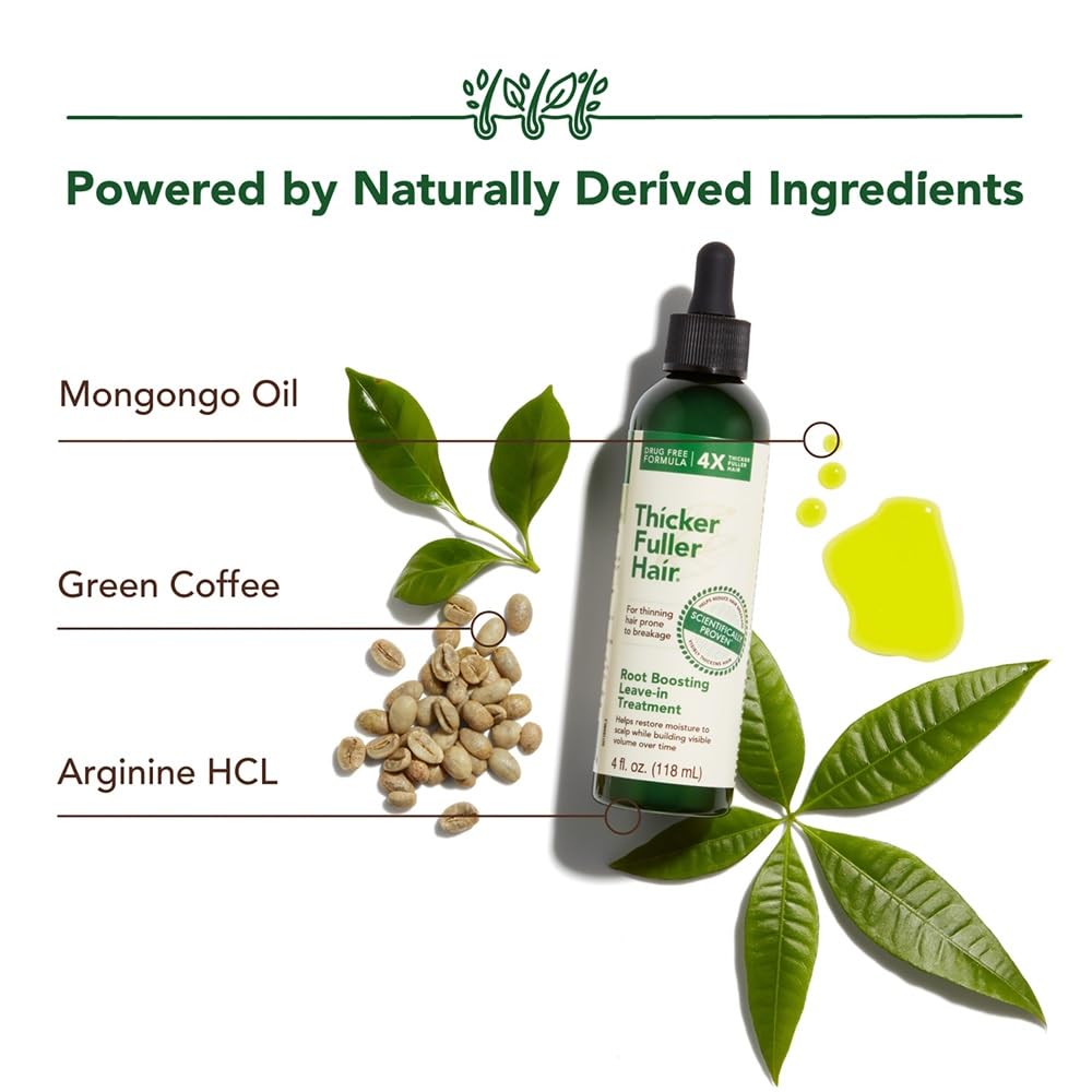 Thicker Fuller Hair Root Boosting Leave-In Treatment - Leave In Hair Treatment - Natural Volume Builder - Moisturizing Scalp Treatment - 4 oz