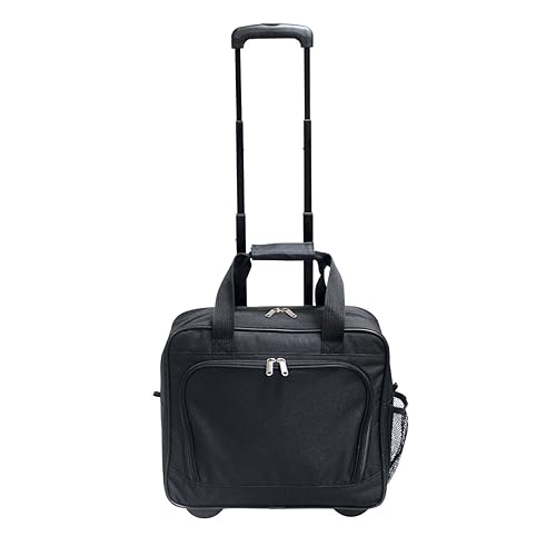 Preferred Nation Rolling Laptop Computer Case Wheeled Trolley Bag Fits 15.4" Laptop | TSA Approved Carry On, Locking Handles Skate Wheels. Black