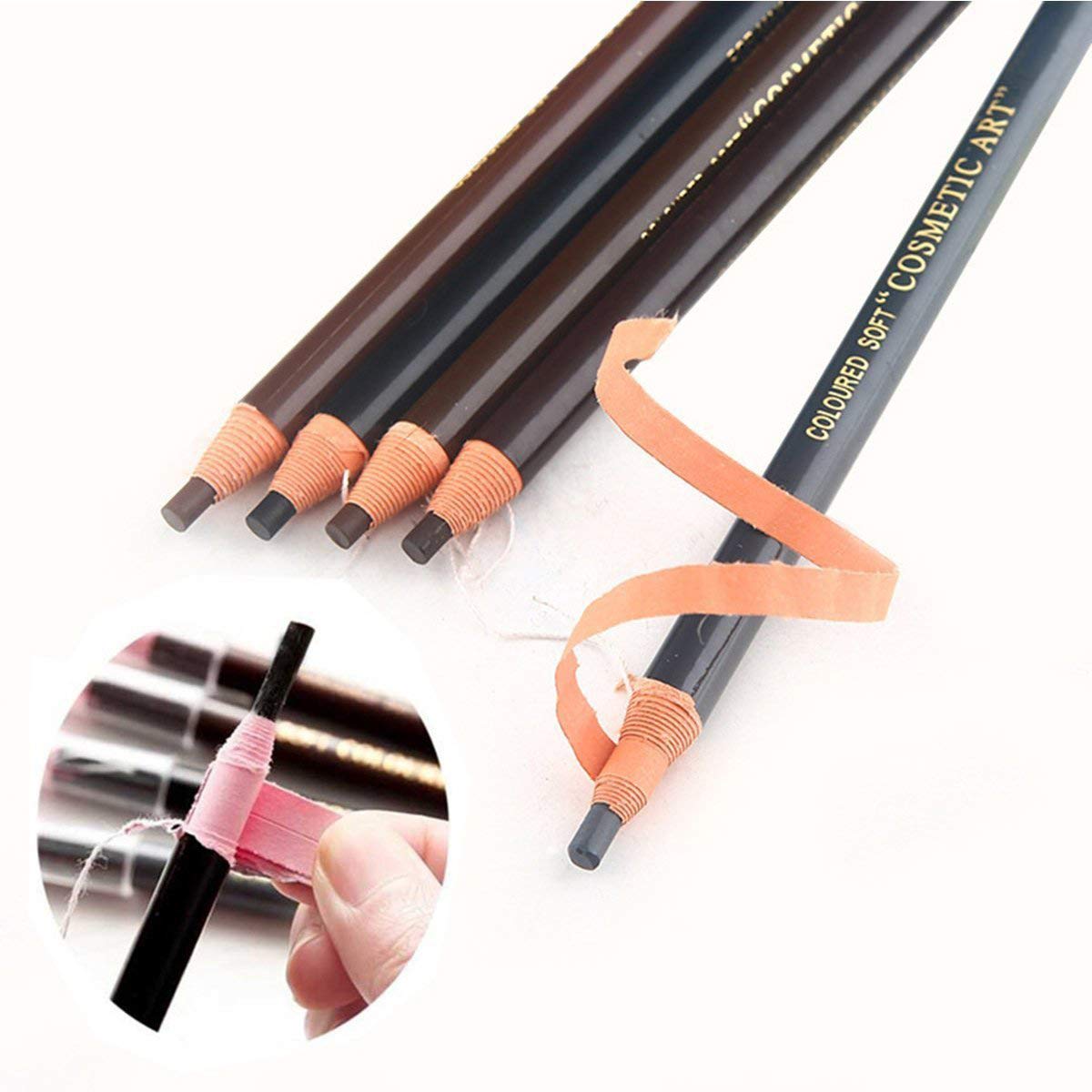 5pcs 5 Colors Peel-Off Eye Brow Pencil Set For Drawing Marking Eye Brow Pencil Pen Eyebrow Makeup Cosmetics Tool