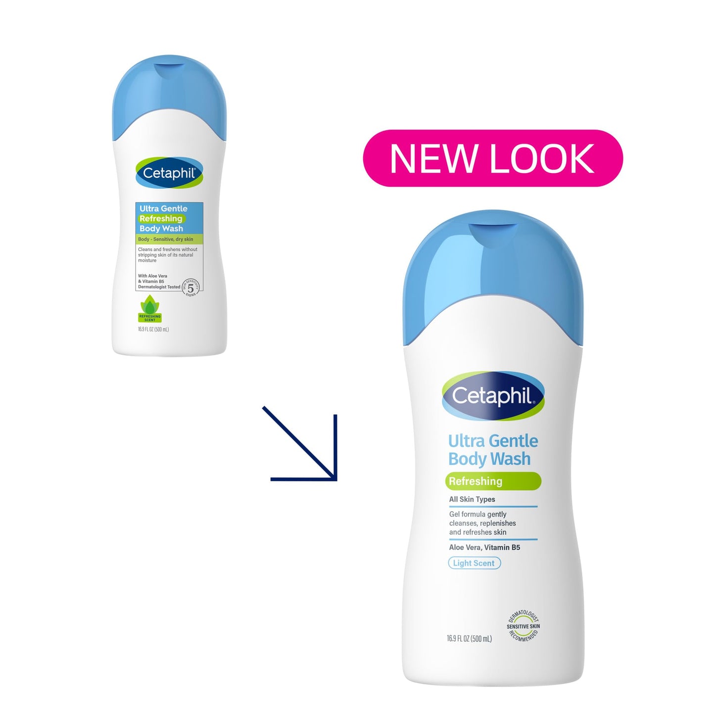 Cetaphil Ultra Gentle Refreshing Body Wash, Refreshing Scent For Dry to Normal, Sensitive Skin, 16.9 Fl Oz, with Aloe Vera, Vitamin B5 Beauty & Personal Care Cetaphil