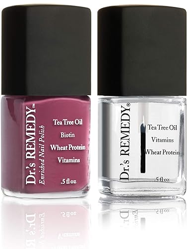 Dr.'s Remedy Enriched Nail Polish, Brave Berry With Base Coat Set 0.5 Fluid Oz Each