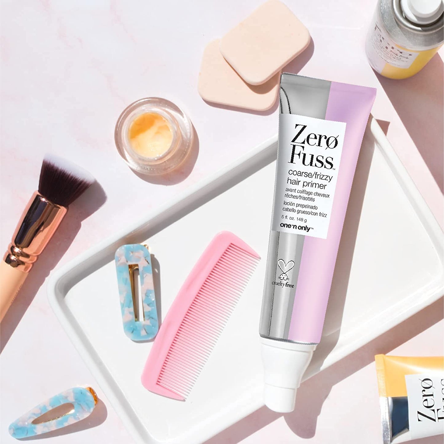 one 'n only Zero Fuss Coarse/Frizzy Hair Primer, Leave-in Spray, Detangles and Smooths, Weightlessly Conditions, Humidity Resistant, Tames Frizz, No