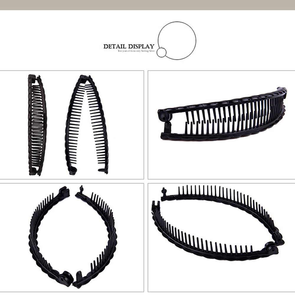 Aaiffey 4pcs Banana Hair Clips Vintage Clincher Combs Tool for Thick Curly Hair Accessories Fish Shape Ponytail Holer Claws Grips Clamp Clip Claws Set