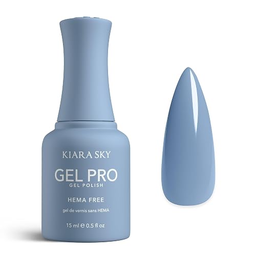 KIARA SKY Gel Pro HEMA-Free Gel Nail Polish | Full Coverage, 28+ Day Wear, Self-Leveling, UV/LED Soak-Off, 0.5 fl oz | Muted Blue #074 Beauty & Personal Care KIARA SKY