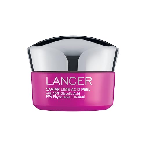 Lancer Skincare | Caviar Lime Acid & Retinol Peel | Glycolic Acid Chemical Peel for Face | Chemical Exfoliant for Dark Spots & Dead Skin Remover | 1.7