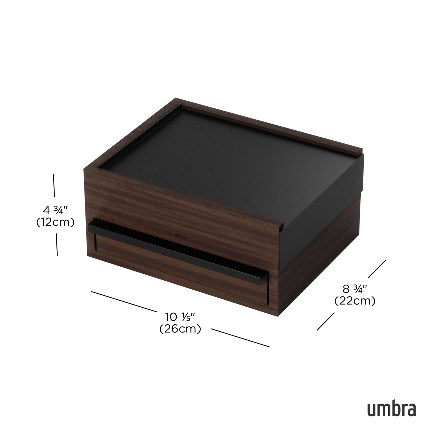 Umbra Stowit Jewelry Box - Modern Keepsake Storage Organizer with Hidden Compartment Drawers for Ring, Bracelet, Watch, Necklace, Earrings…