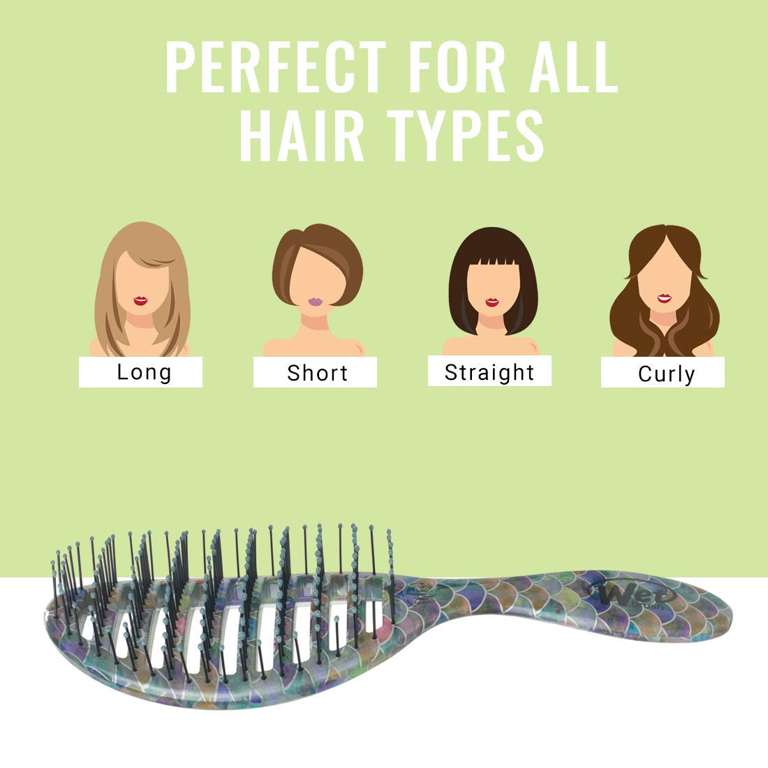 Wet Brush Speed Dry Hair Brush, Mermaid Tail - Vented Design and Ultra Soft HeatFlex Bristles Are Blow Dry Safe With Ergonomic Handle Manages Tangle