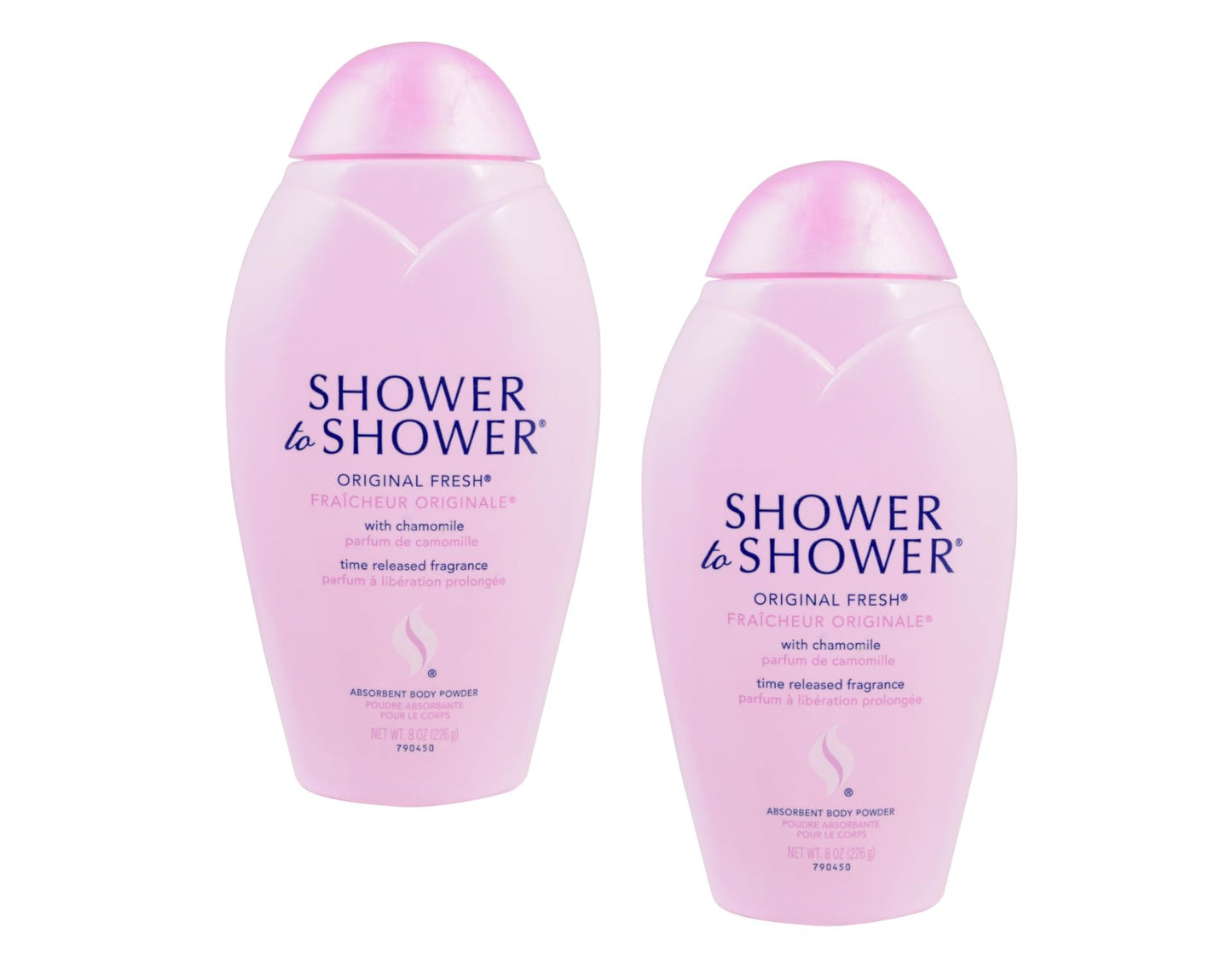 Shower to Shower Original Fresh Body Powder with Chamomile for Men & Women, Talc Free, Sweat Absorbing, Prevents Chafing & Odor 8 OZ (Pack of 2)