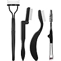 Boao 4 Pieces Folding Eyebrow Comb Eyelash Comb Lash Separator Tool Eyelash Grooming Brush for Making Up Supplies Tools(4 Pieces,Style A)