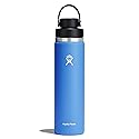 Hydro Flask Water Bottle - Insulated Stainless Steel - Wide Mouth Flex Chug Lid, Non Spill, Leakproof in 24 Oz Cascade Blue