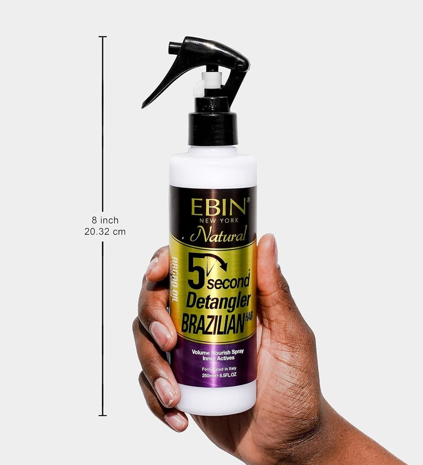 EBIN NEW YORK 5 Second Detangler - Moroccan Argan Oil Infused | Instant Moisture, Lightweight Conditioner | Softens, Smooths & Adds Shine | Wig