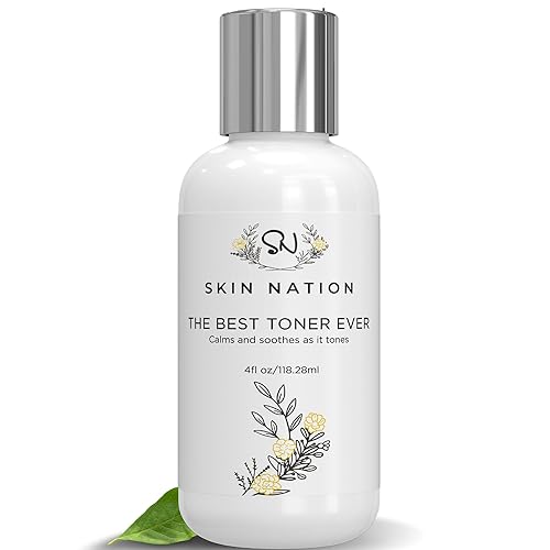 Skin Nation Hydrating Gentle Rosewater Toner with Aloe Vera and Chamomile, Alcohol-Free and Paraben-Free, for Dry, Sensitive, Oily and Combination