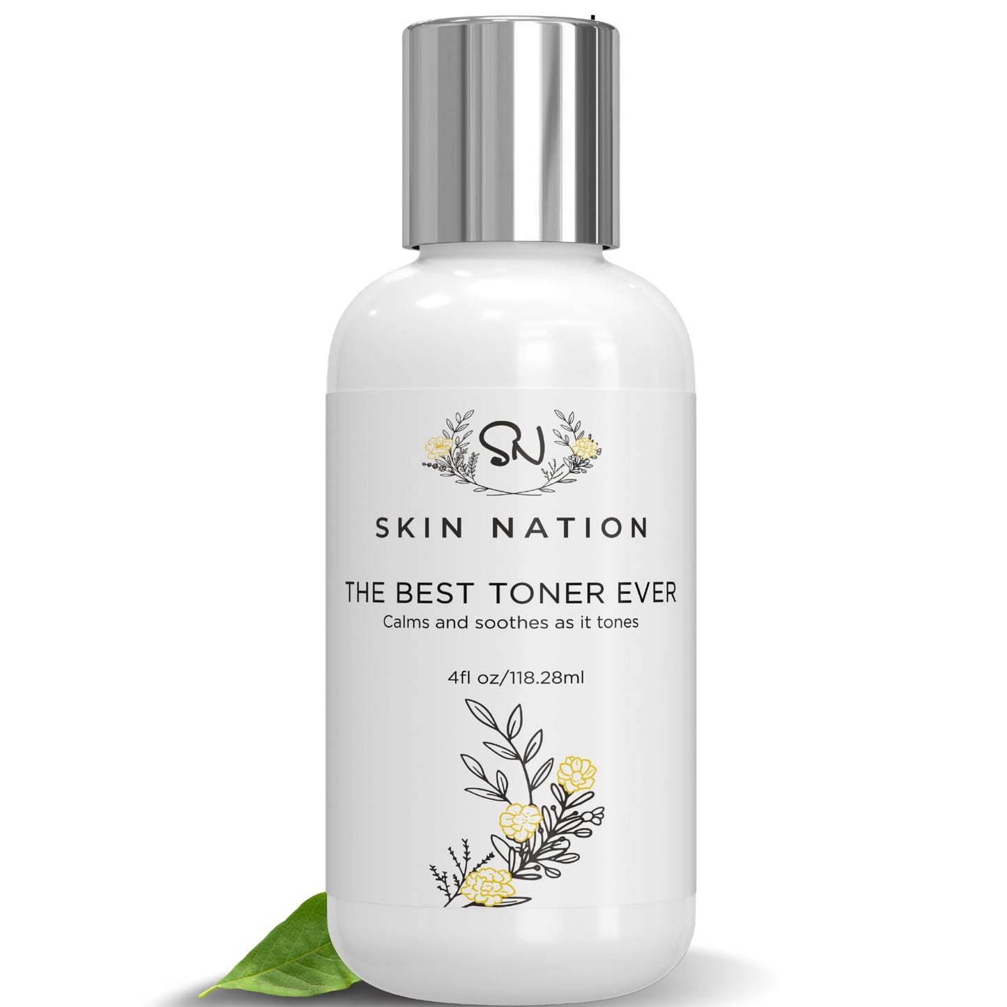 Skin Nation Hydrating Gentle Rosewater Toner with Aloe Vera and Chamomile, Alcohol-Free and Paraben-Free, for Dry, Sensitive, Oily and Combination