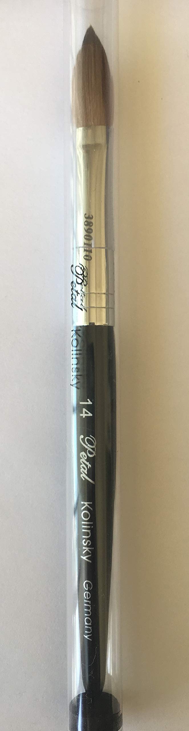 Six Angles - CRIMPED - Black Handle Petal 100% Kolinsky Acrylic Nail Brush (Crimped 14) Beauty & Personal Care Six Angles