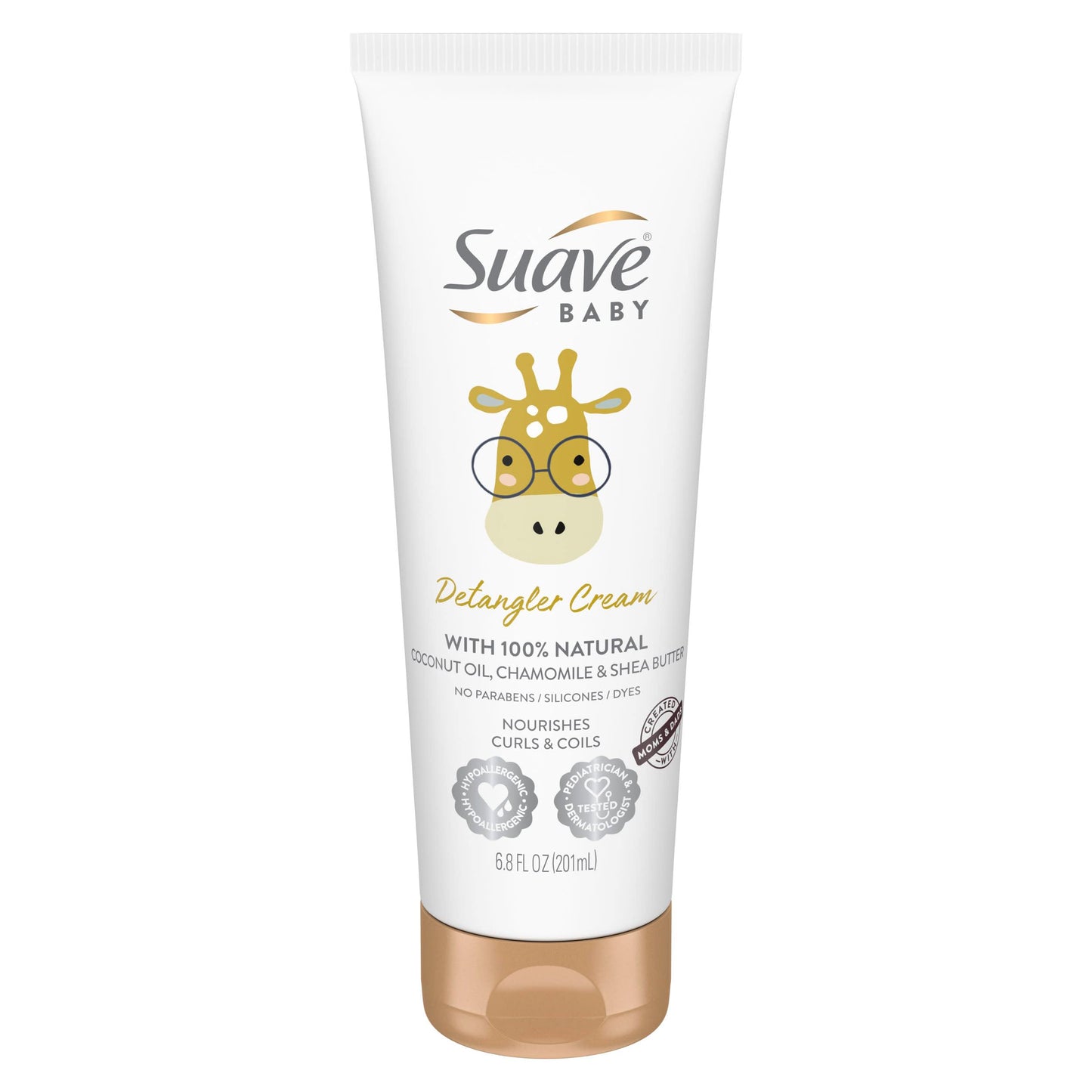 Suave Baby Detangler Cream for Curly, Coily Hair, with 100% Natural Coconut Oil, Chamomile & Shea Butter No Parabens, Silicones, Dyes 6.8 OZ