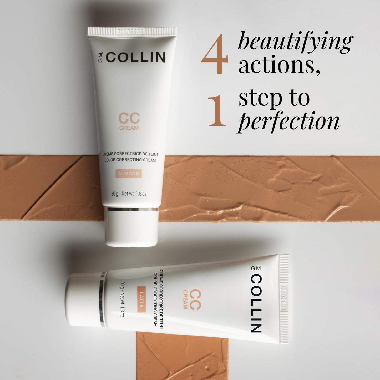 G.M. COLLIN CC Cream (Almond) | Tinted Face Moisturizer | Color Correcting Skin Care with Hydrating Hyaluronic Acid
