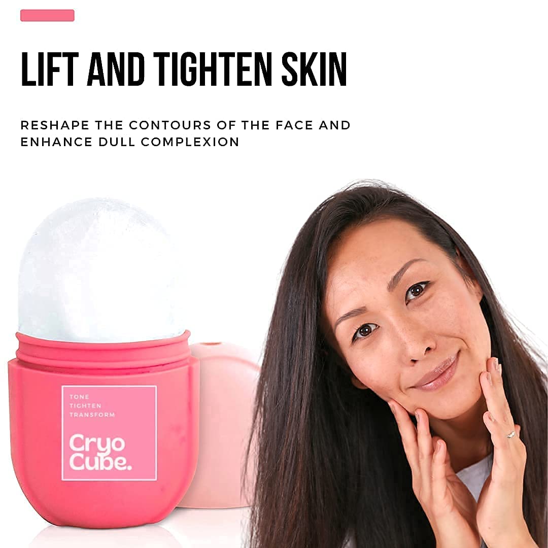 Cryo Cube Ice Roller for Face, Eyes and Neck Naturally tone and tighten skin, de-puff eye bags, add a healthy glow Cryotherapy for face and neck which