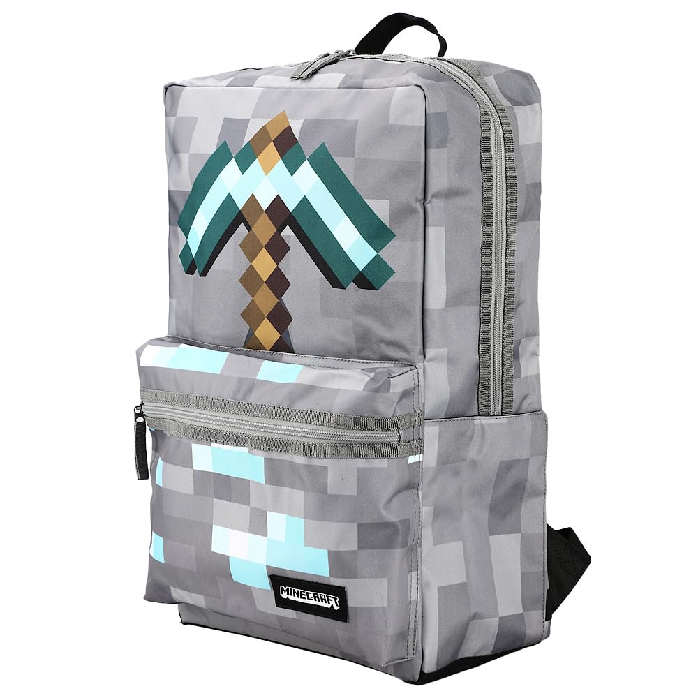 Minecraft Axe Print Gray Backpack