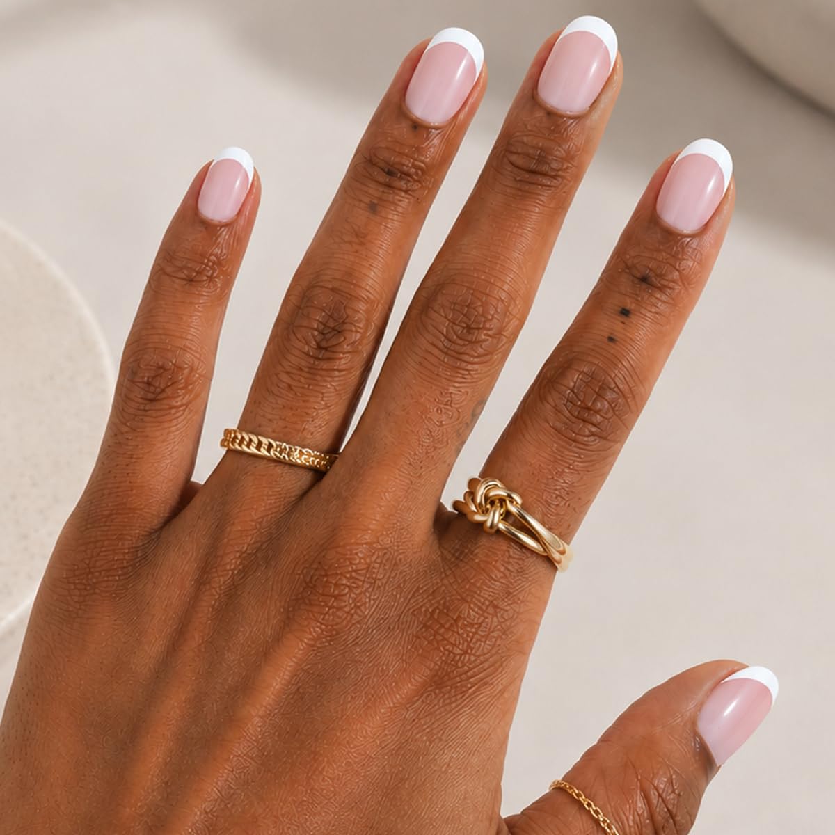 Olive & June Instant Mani Press-On Nails, Timeless French, Short, Round Beauty and Personal Care Olive & June Default Title