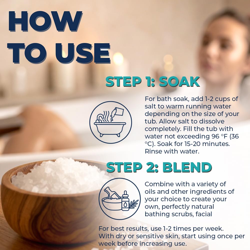 Dead Sea Salt Fine Grain Bath Soak 21 oz - Natural Mineral Body Soak Beauty and Personal Care Natural Elephant