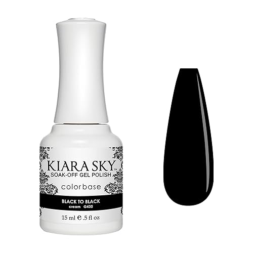 KIARA SKY Soak Off Gel Nail Polish 0.5 fl oz, BLACK TO BLACK (G435)