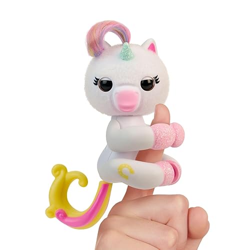 Fingerlings 2023 New Interactive Baby Unicorn Reacts to Touch - 70+ Sounds & Reactions - Lulu (White)