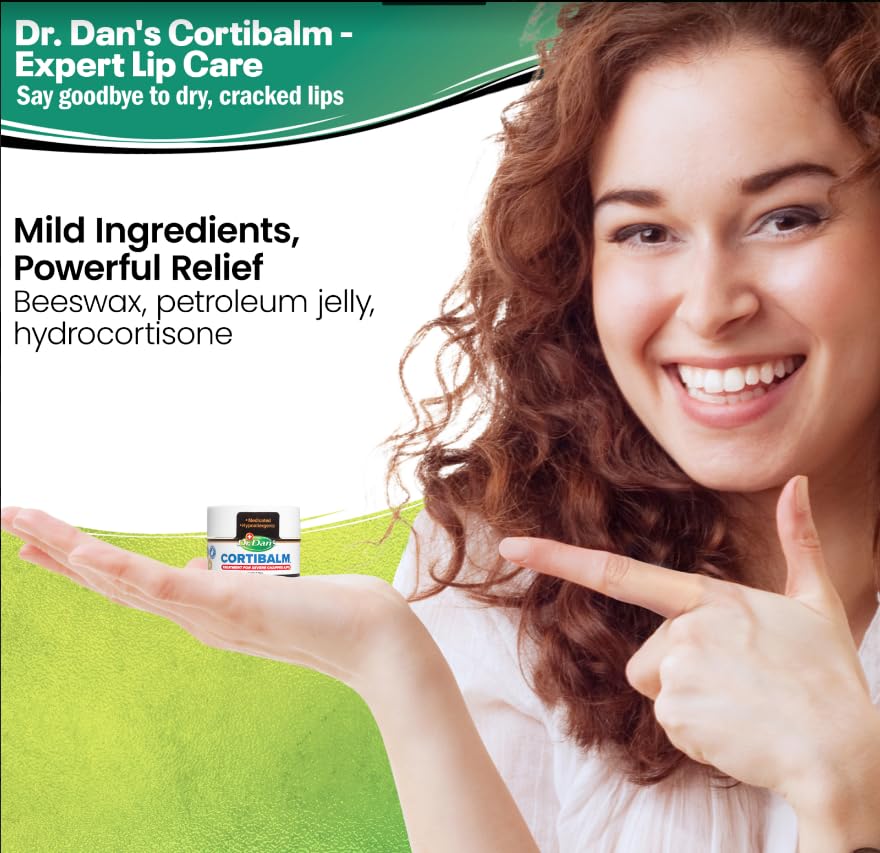 Dr. Dan's Cortibalm Jar - 1 Pack - for Dry Cracked Lips - Healing Lip Balm Jar for Severely Chapped Lips - Designed for Men, Women and Children - Beauty and Personal Care Dr. Dan's