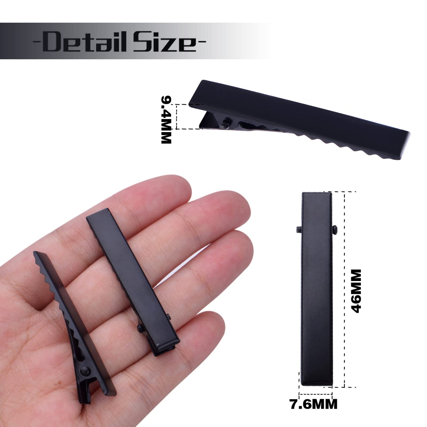 100pcs Metal Alligator Hair Clips Flat Top with Teeth Single Prong Hairpins Sectioning Hairdressing Salon Clips for Women Girls Hairbow DIY Art Craft