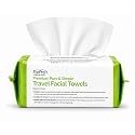 ForPro Travel Size Disposable Face Towels, 8"x8" Compact Dry Wipes, Ultra Soft Lint-Free Viscose Makeup Remover Pads for Sensitive Skin