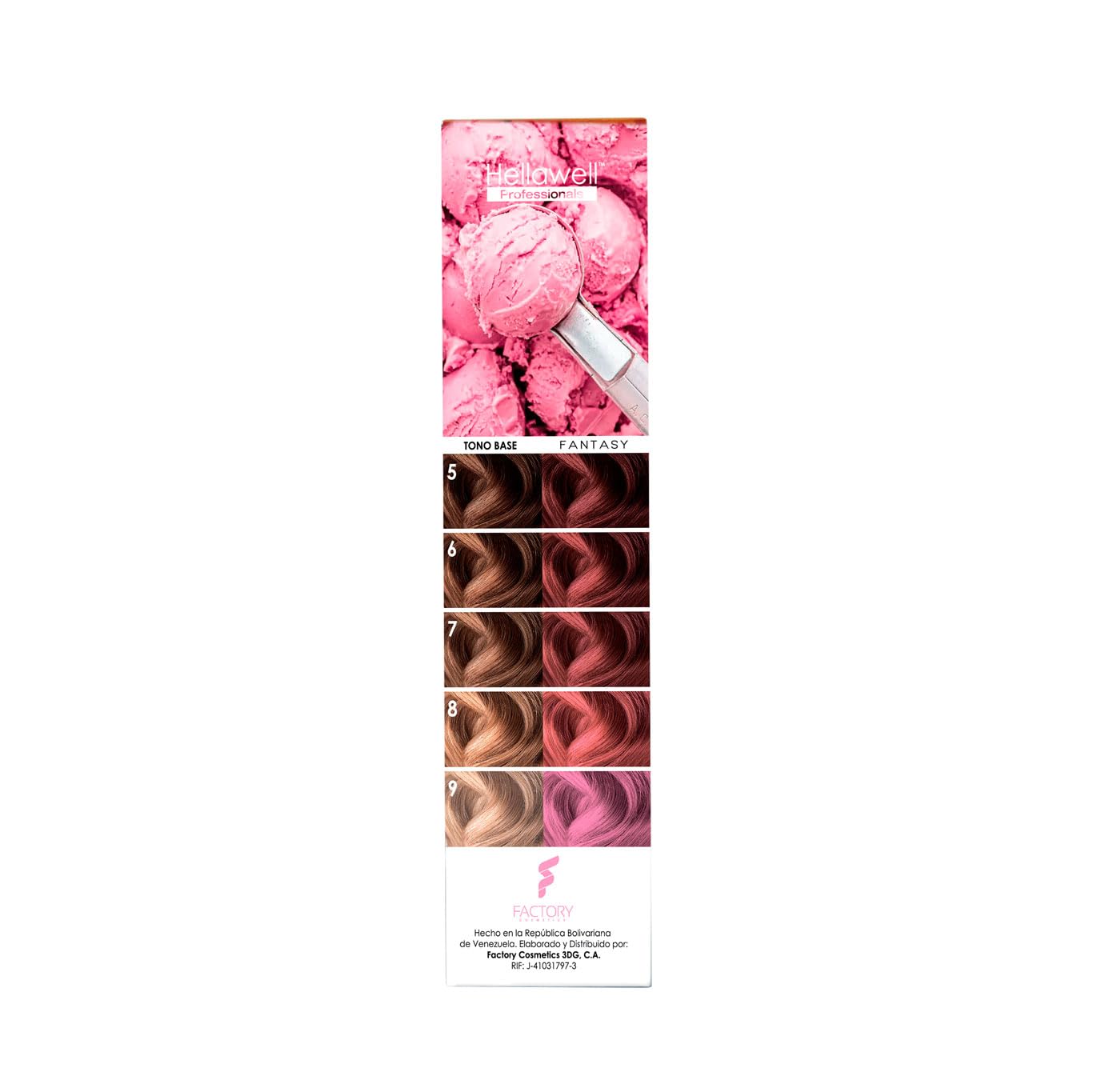 Hellawell Professional Hair Dye. Coverage Color Fantasy - Semi-permanent oxidation coloring cream. Pink 2.11oz