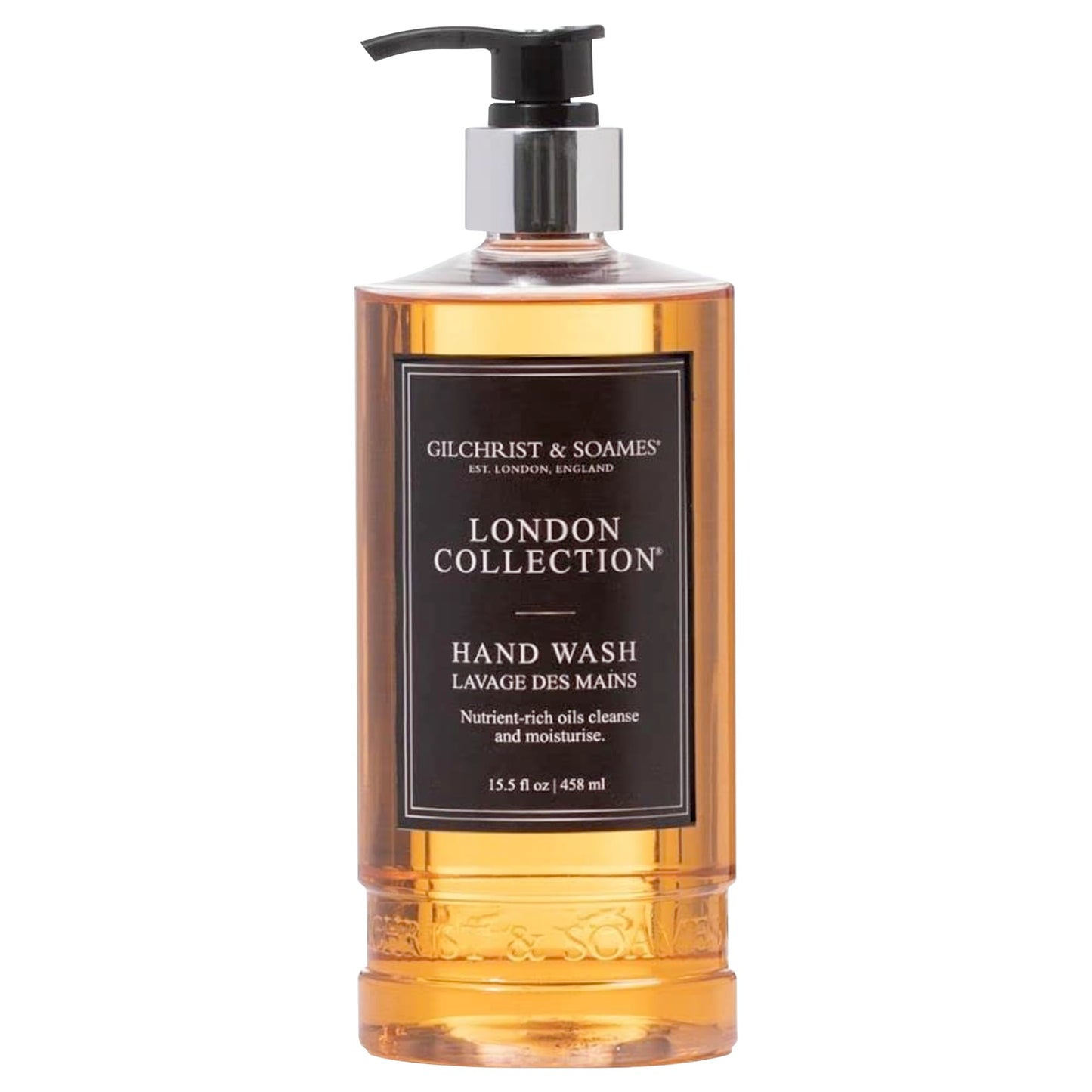 Gilchrist & Soames London Hand Wash - Natural Moisturizing Liquid Cleanser With Red Tea, Soy, Grape Seed Oil, & Ginkgo - Paraben & Sulfate Free Soap