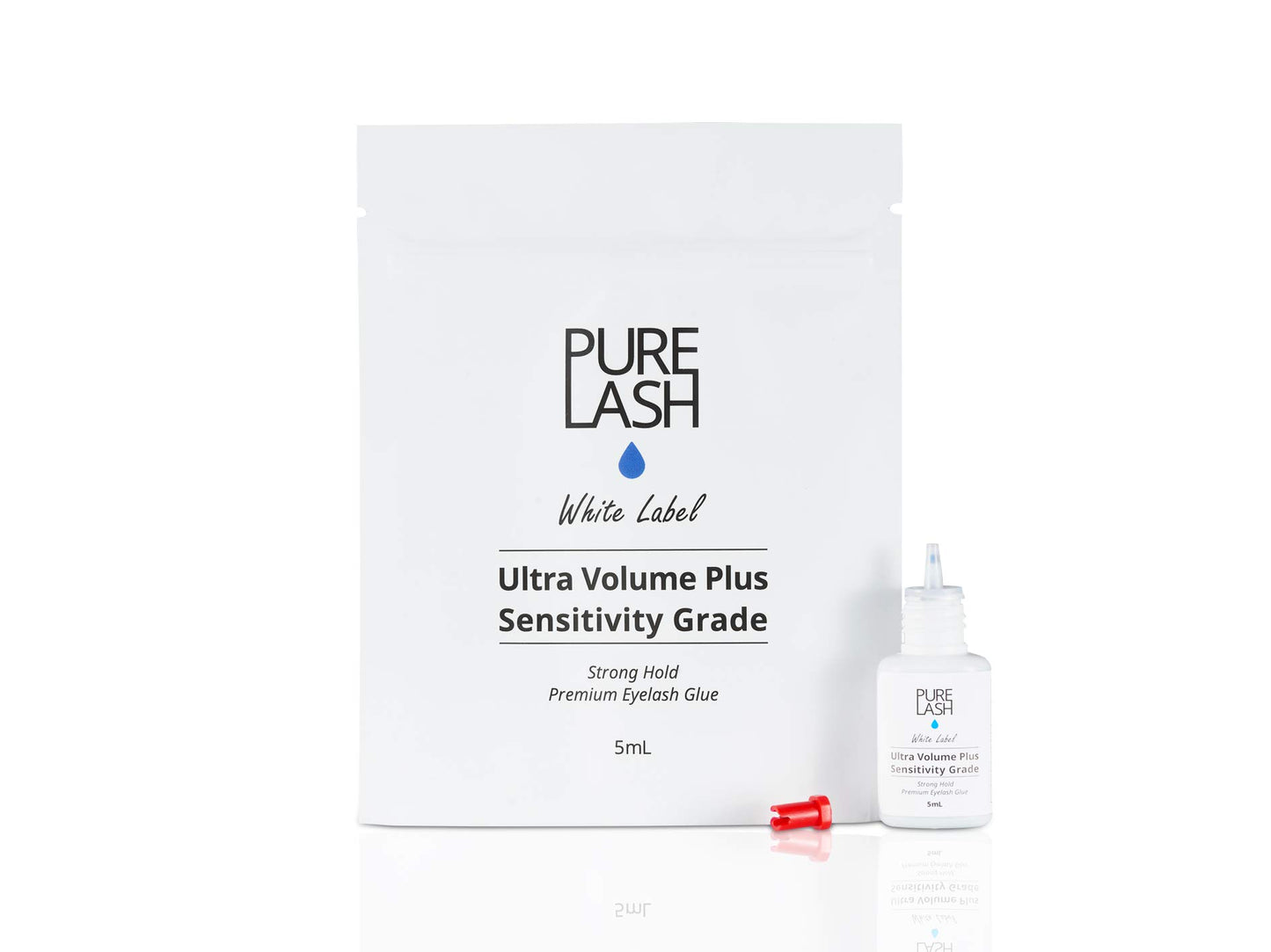 Most Sensitive Eyelash Extension Glue / Pure Lash / White Label / 5 Milliliter / 2-3 Seconds Drying Time / Retention 4-5 Weeks / Professional Use Only