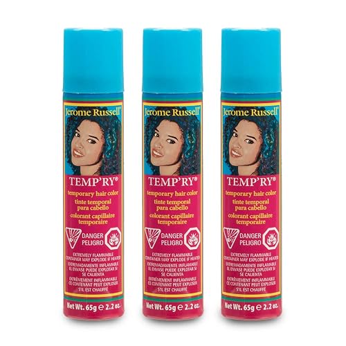 Jerome Russell Temp'Ry Spray-On Temporary Hair Color - Burgundy Instant Highlights and Root Touch Up, Washable Salon Quality Styling Tint, 2.2 oz, 3