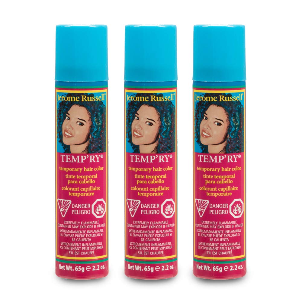 Jerome Russell Temp'Ry Spray-On Temporary Hair Color - Burgundy Instant Highlights and Root Touch Up, Washable Salon Quality Styling Tint, 2.2 oz, 3
