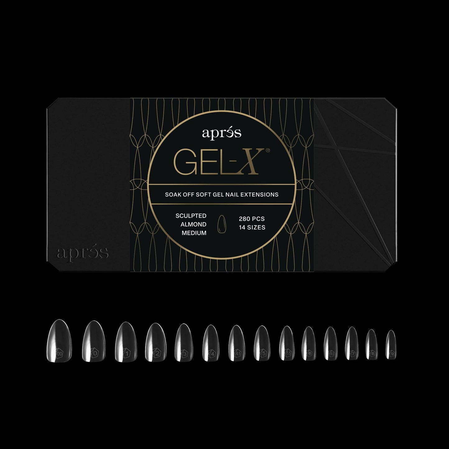 Apres Gel-X® Almond Box of Nail Tips | 280 Gel-X Tips, Soft Tips, 14 Sizes 00-9 | Half-sizes Included (Sculpted Almond Medium, 280 Count) Beauty & Personal Care APRÉS