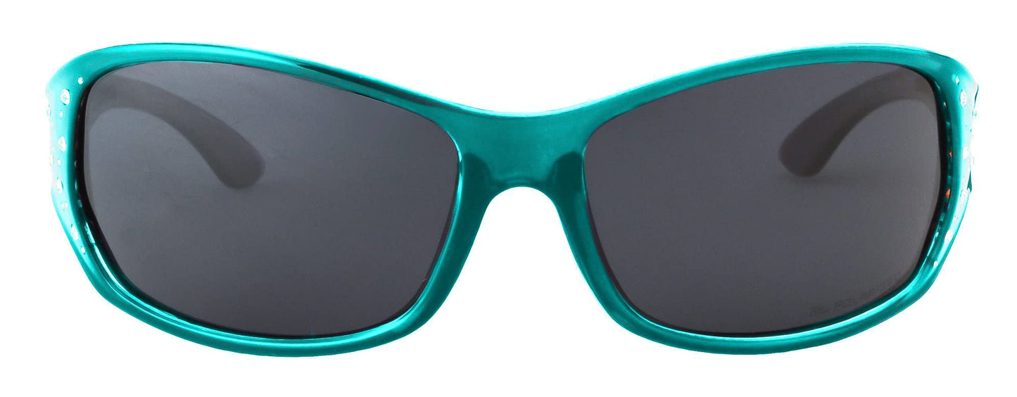 Polarized Sunglasses for Women - Tropical Teal Frame - Dark Smoke Lens - HZ Series Elettra - Women’s Premium Designer Fashion Sunglasses