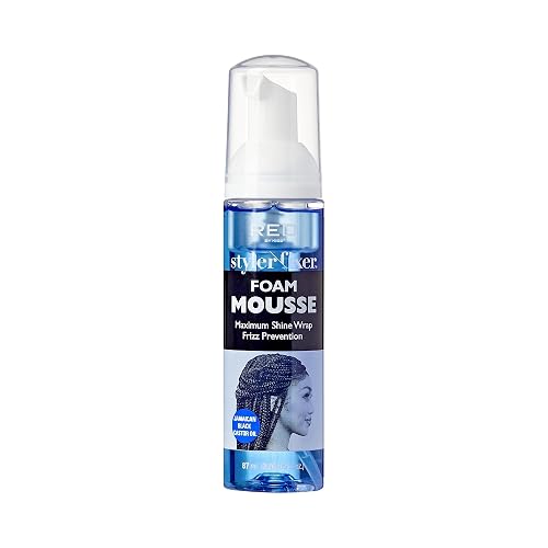 Red by Kiss Foaming Mini Travel Size Mousse, Maximum Shine Wrap Mousse, Reduce & Prevent Frizz, Define Curls, Hold Styles, Nourishes Dry & Crips Hair