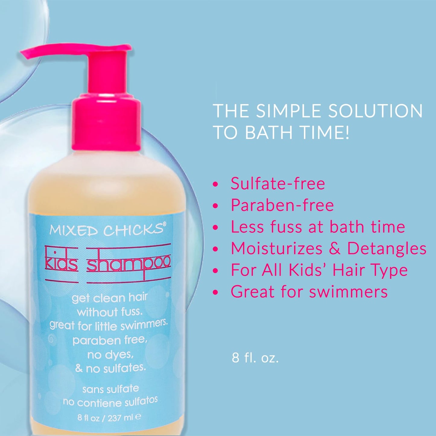 Mixed Chicks Kid's Quad Pack - Shampoo, Conditioner, Leave-in Conditioner, Tangle-Tamer, 8 fl.oz (Pack of 4)