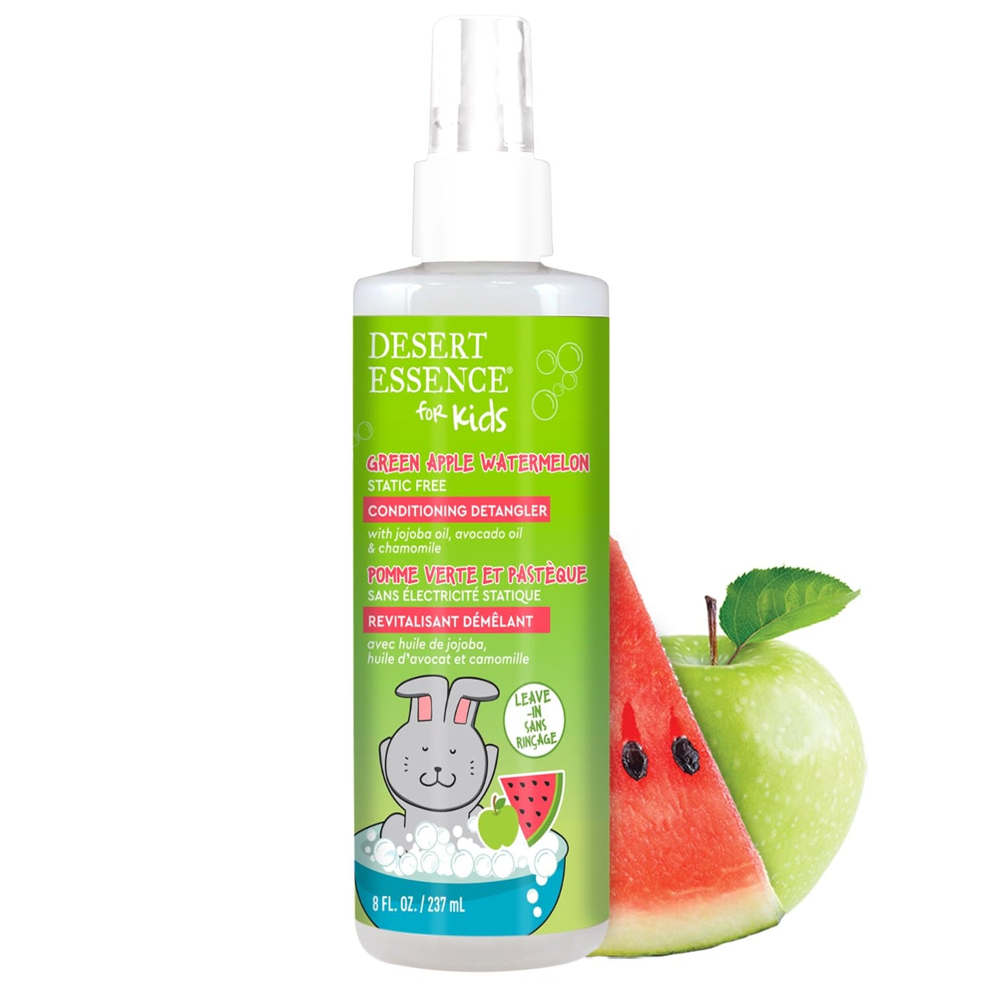 Desert Essence Kids Conditioing Detangler Spray 8.0 fl oz - Vegan, Gluten-Free. Cruelty-Free - Leaves hair smooth, shiny and easy to comb through