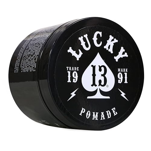 Lucky 13 Barber Supplies Original Hair Pomade | High Hold | High Shine | Water Based | Mai Tai Scent, 4oz