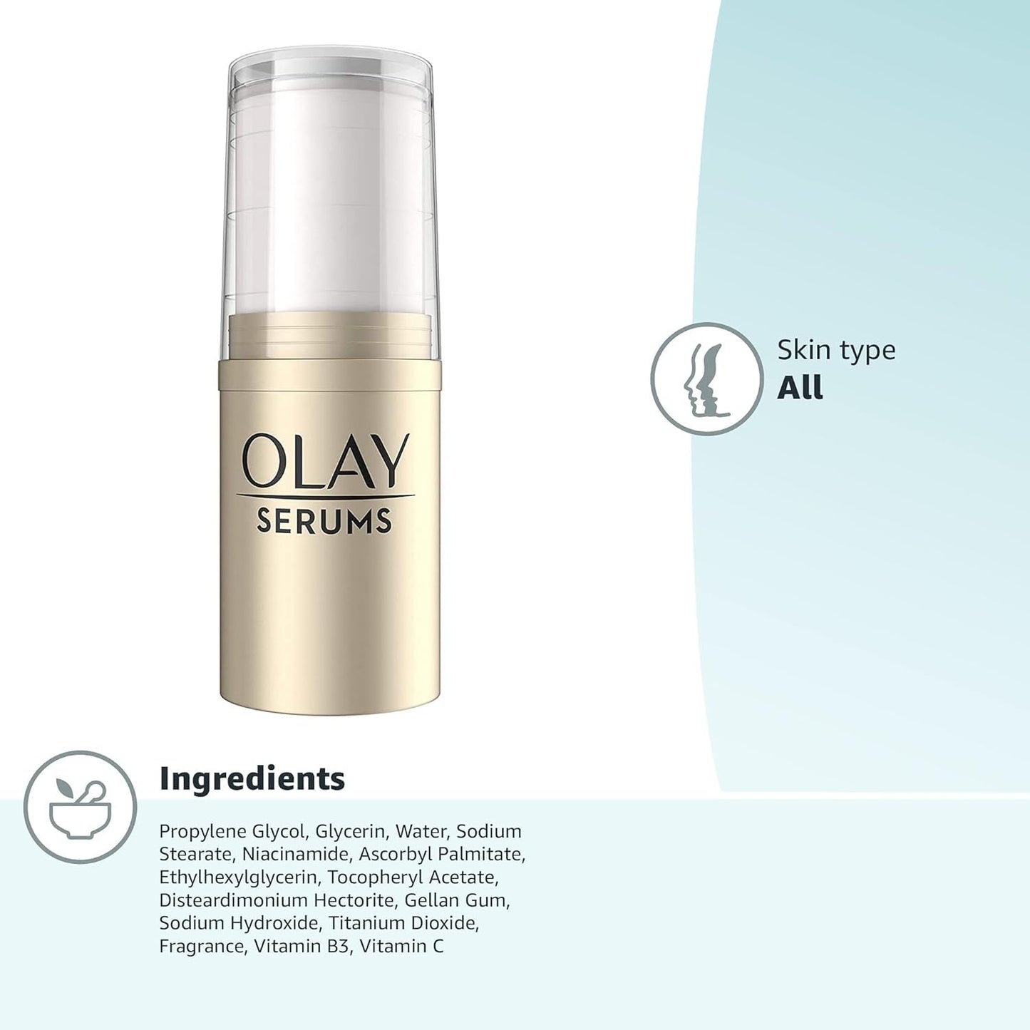 Vitamin C Face Serum by Olay, Skin Brightening Serum Stick with Vitamin C and Vitamin B3, 0.47 Fl Oz