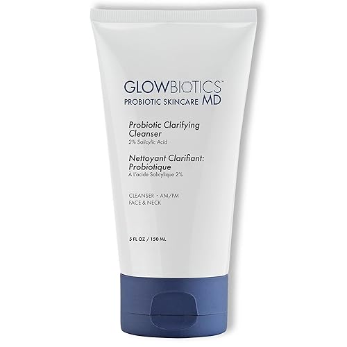 Glowbiotics Probiotic Clarifying Cleanser 5 oz - Gentle Foaming Face Wash with 2% Salicylic Acid & Peptides | Probiotic BHA Cleanser for Oily