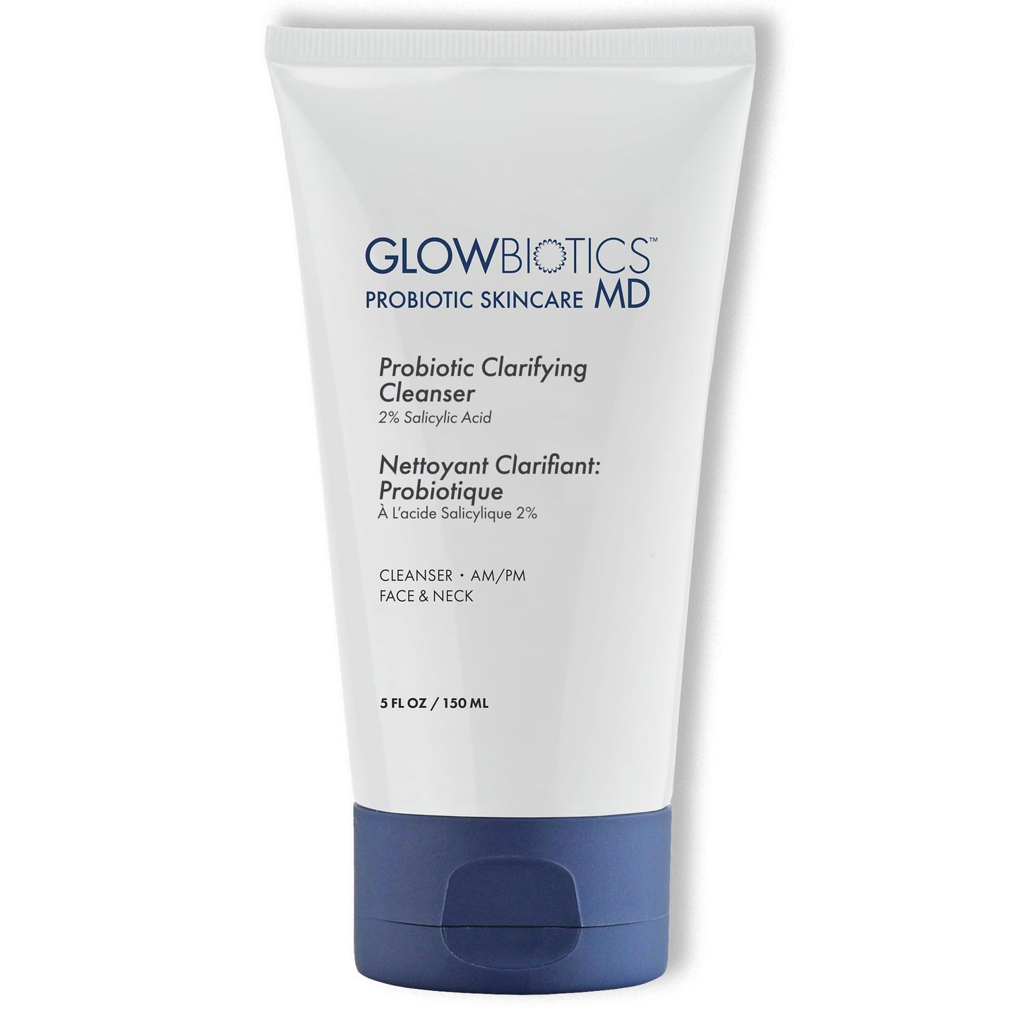 Glowbiotics Probiotic Clarifying Cleanser 5 oz - Gentle Foaming Face Wash with 2% Salicylic Acid & Peptides | Probiotic BHA Cleanser for Oily