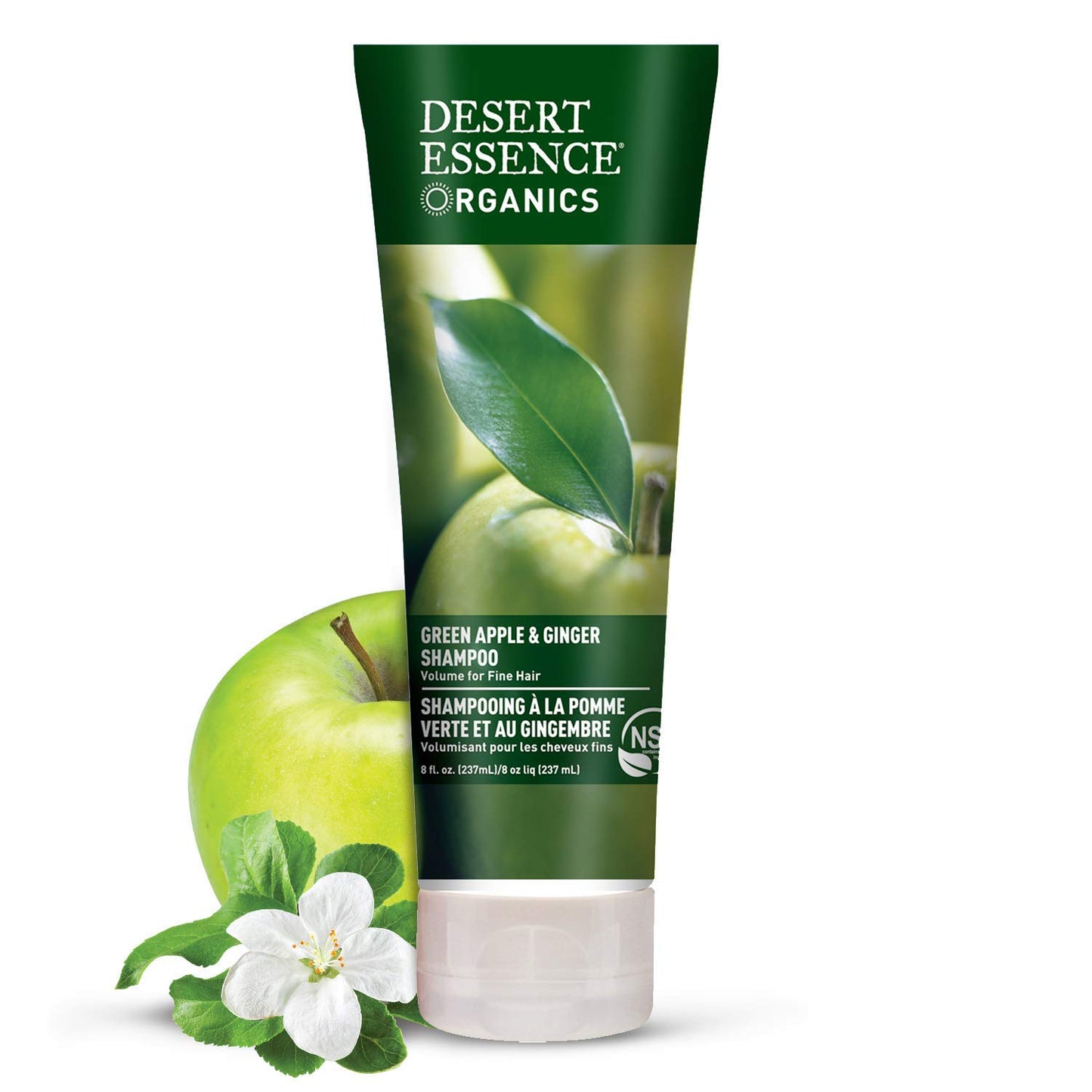 Desert Essence Green Apple & Ginger Shampoo & Conditioner Bundle - 8 Fl Ounce - Volume For Fine Hair - Natural - Deep Moisturizing - Antioxidants