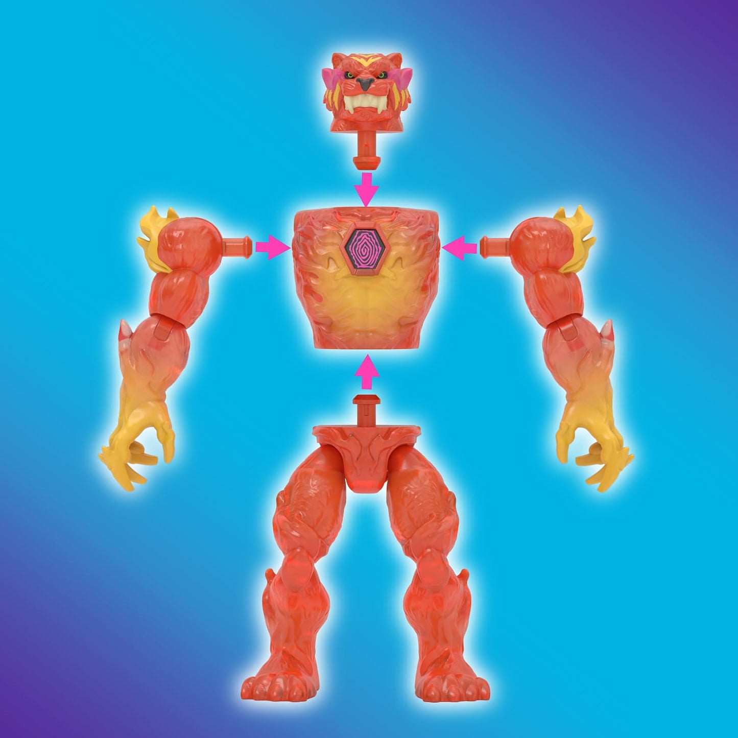 MRBEAST LAB Hybrids Mega Pack – Mix & Match 5 Action Figures with Hybrid Parts, Reveal Mega Torso Panther & Real Colors, Collect 30+ Beasts