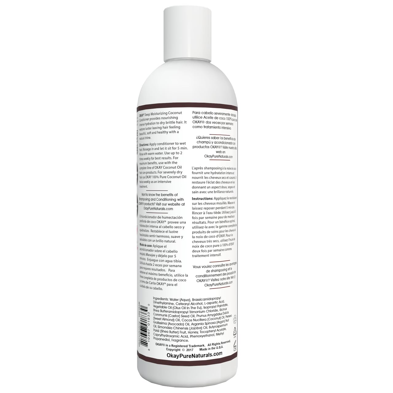 OKAY Coconut Deep Moisturizing Conditioner, 12 Fl Oz