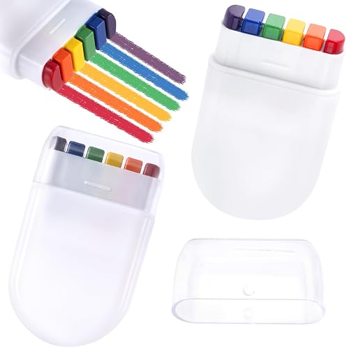 VARMDUKKE 2pcs Rainbow Face Body Paint Sticks, Water-Based Gay Pride Flag Face Paint Sticks, Reusable Festival Makeup Facial Marker Painting Tools