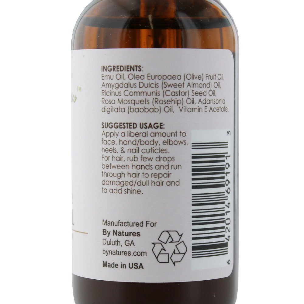 (2 Oz) By Natures Essential Oils - 100% Natural & Pure for skin and hair (EMU)